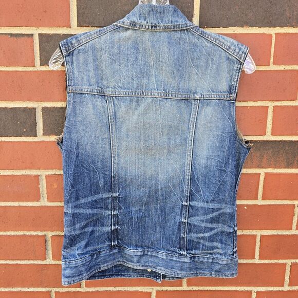 Express Womens Denim Vest Size Small Medium Wash Excellent Condition Sleeveless - Picture 3 of 6